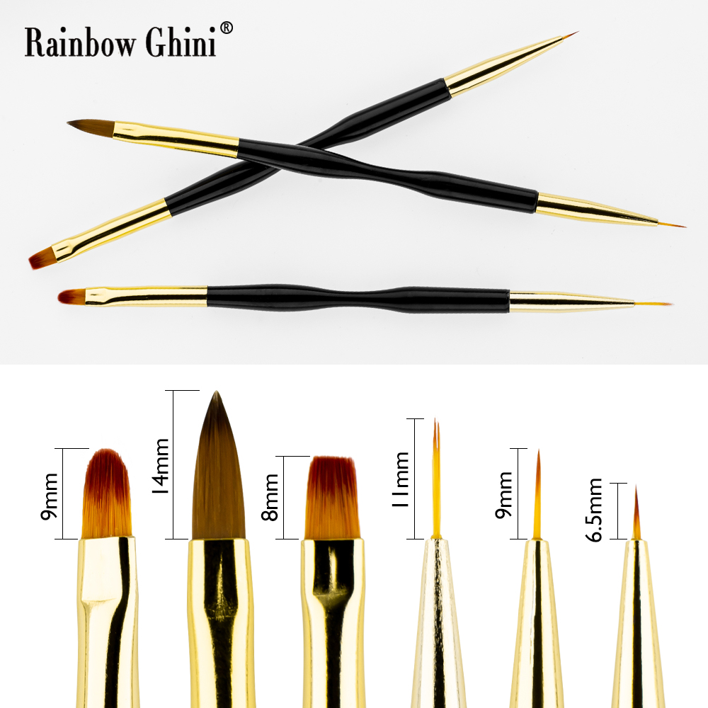 레인보우 기니 3종 세트 듀얼 헤드 네일 아트 브러쉬  - Detailing Brush Set 리뷰 및 가격